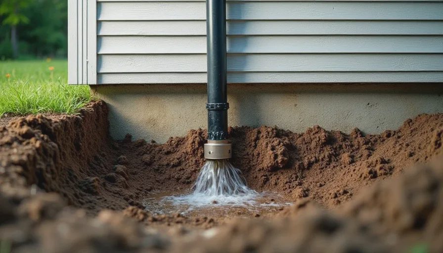 Poor drainage causes foundation settlement.