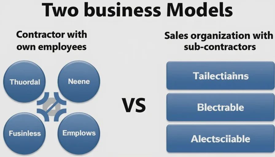 Contractor vs sales organization for bathroom work.