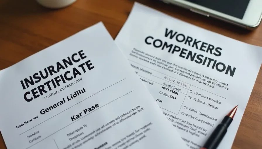 General liability and workers' comp certificates.