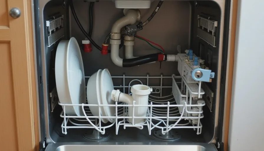 Under-cabinet lighting wire location mismatch.